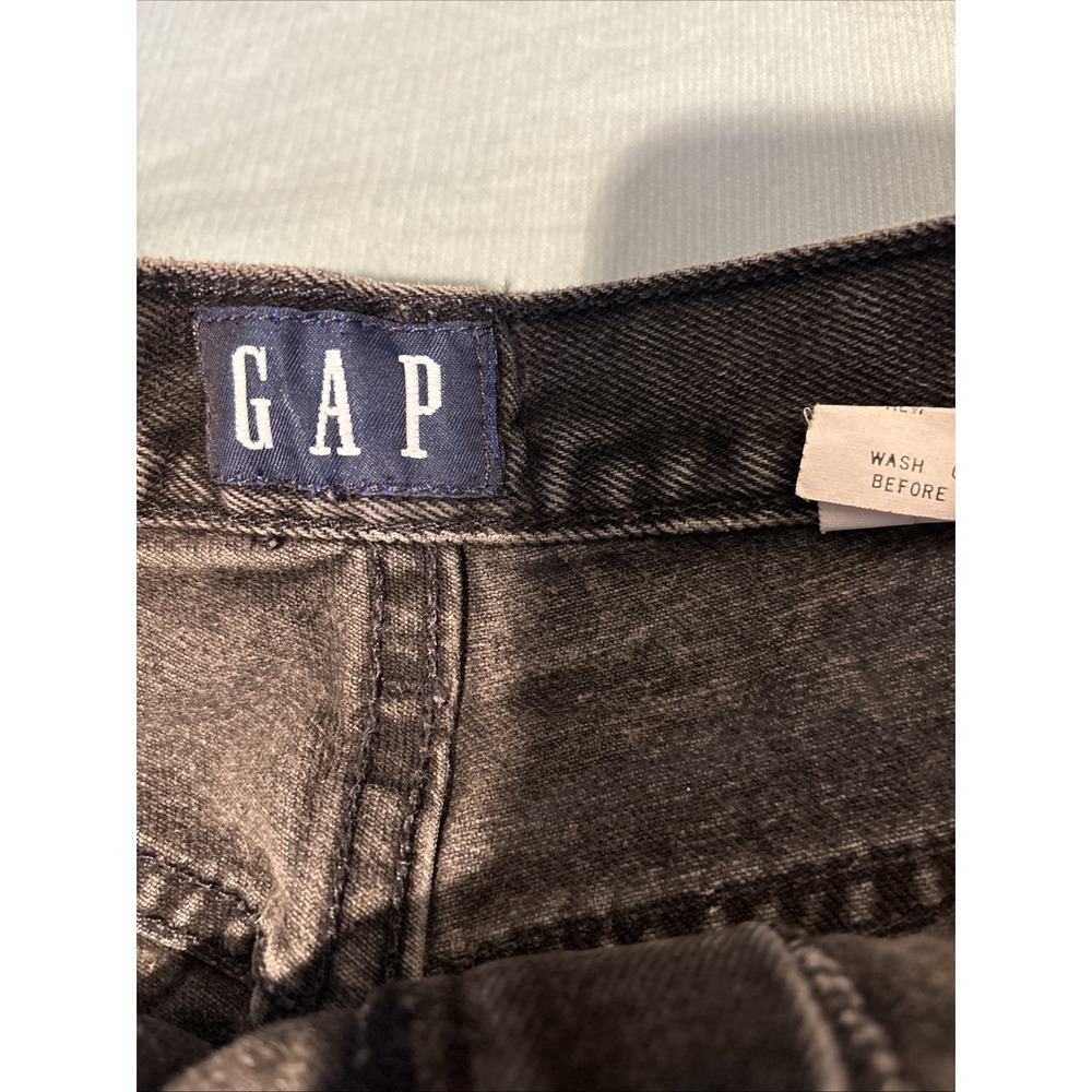 Vintage Gap Classic Fit High Waisted Jeans 12 Long Made in USA Faded Black Denim - Picture 3 of 11